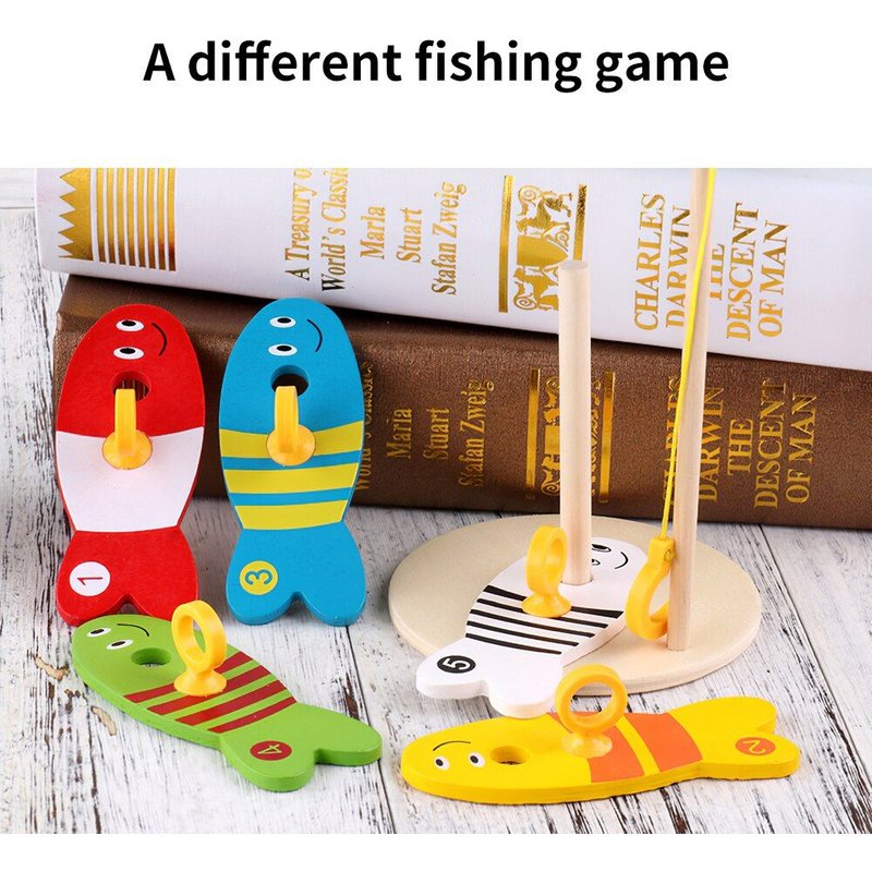 Jeu De PĂȘche Montessori En Bois Pour Enfants, Forme De Colonne ImbriquĂ©e, Jeu De SociĂ©tĂ© OccupĂ©, Jeu Ăducatif, Jeu De PĂȘche, Nid De Poisson NumĂ©rique