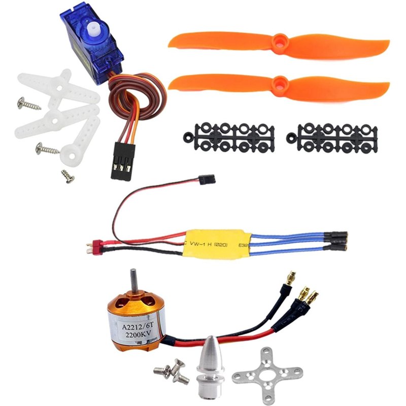 Moteur Fpv De Drone 2200kv + Esc 30a + Servo 9g + Hélice 8060 Pour Avion À Aile Fixe Rc, Mise À Niveau, Bricolage De Pièces Modifiées-Générique