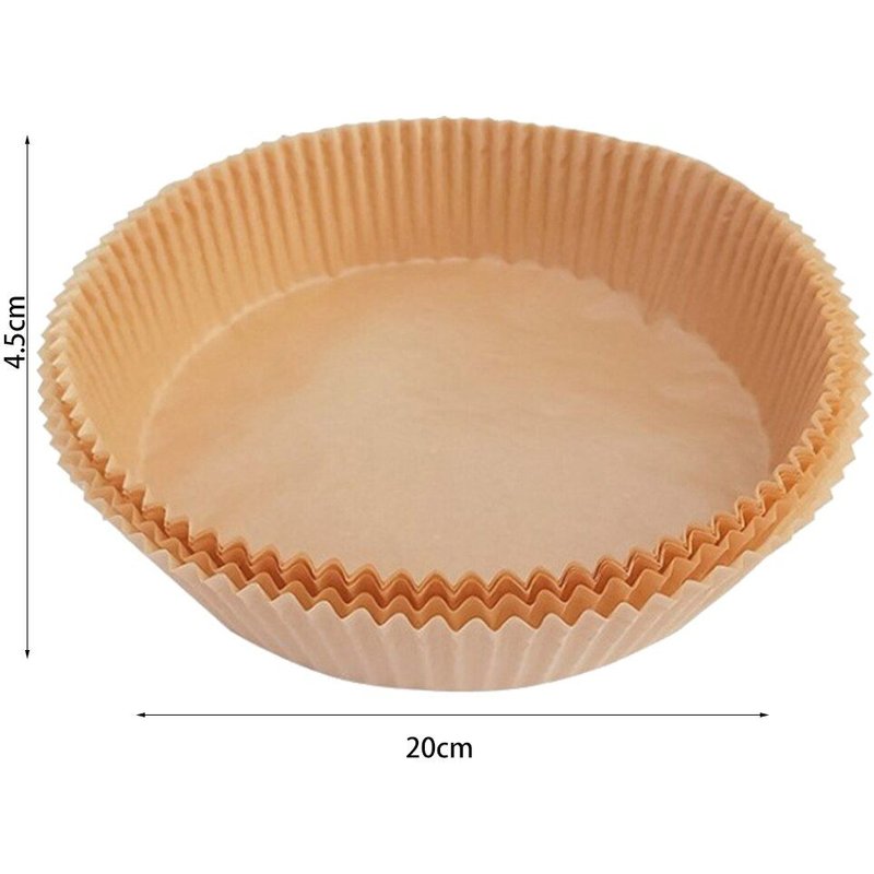 Doublures De Cuisson Pour Friteuse À Air, 50 Pièces, Papiers Jetables En Pâte De Bois, Antiadhésif, Panier De Cuisson, Tapis De Papier D'Huile De Cuisson Pour Friteuse À Air De 3 À 6l