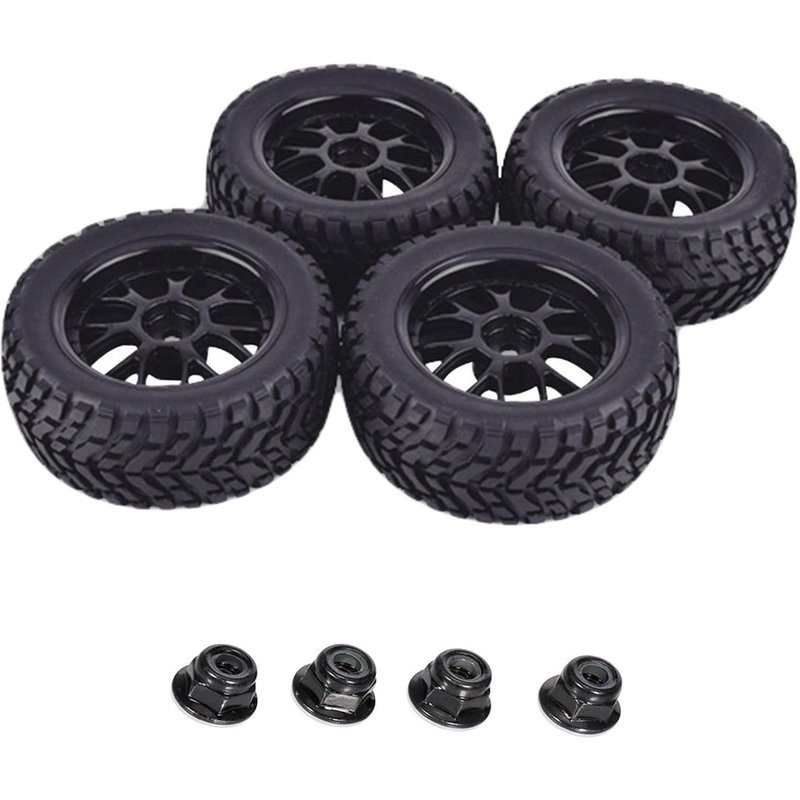 Ensemble De Pneus En Caoutchouc Pour Roues Rc, Pour Véhicule De Course Avant Et Arrière, Écrous M4, Pour Le Voyage, Traxxas Tamiya Hpi, 1/10, 1/12, 1/14, 1/16