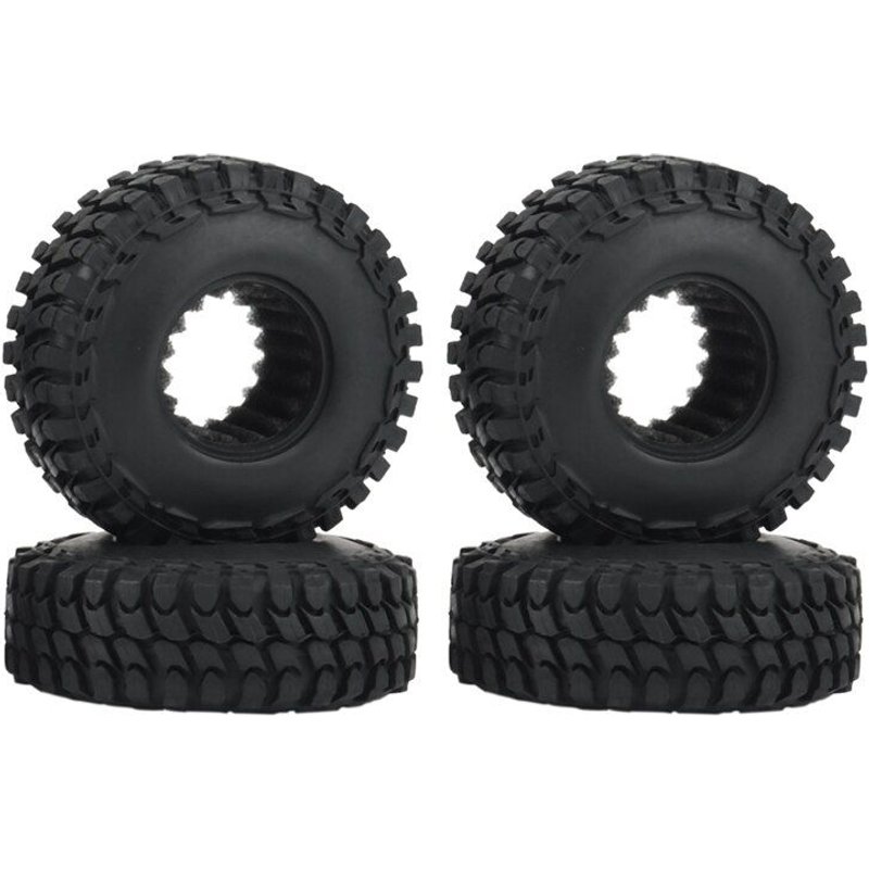 Pneus De Roues En Caoutchouc Souple 55x18mm, 4 Pièces, Pour Voiture À Chenilles Axiale 1/24 Rc Scx24 90081 Axi00002, Pièces De Mise À Niveau