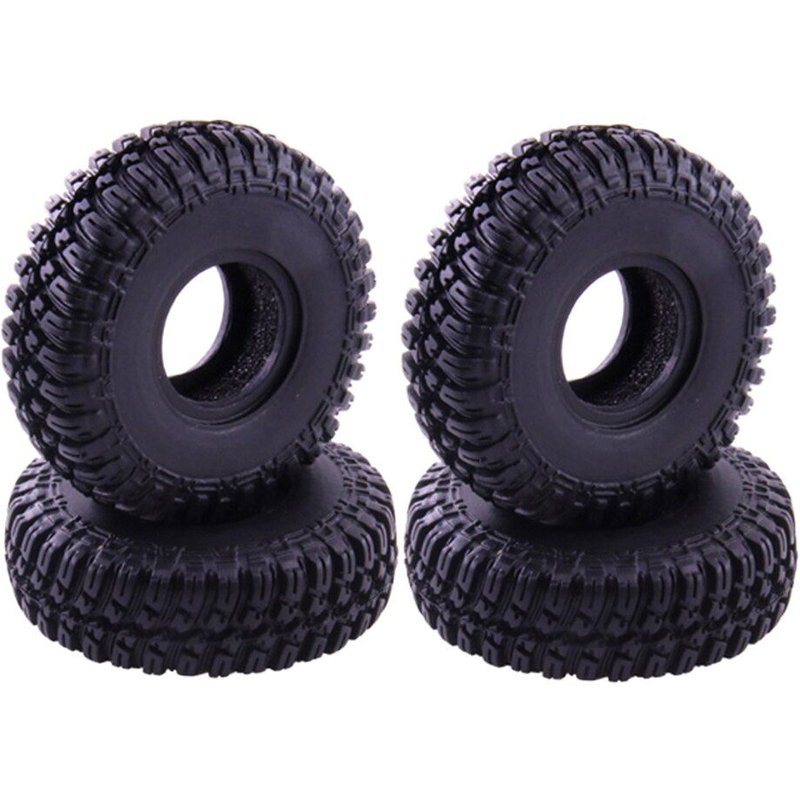 Ensemble De 4 Roues En Caoutchouc, Pneus Pour Véhicules Axial Scx24 90081 1:24, Pièces D'Accessoires De Bricolage