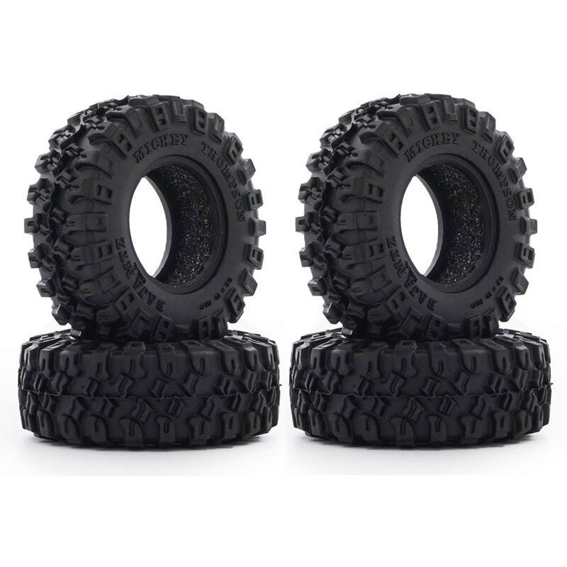 Pneus De Roue En Caoutchouc Souple 1.0 Pouces, 52x17mm, 4 Pièces, Pour Voiture À Chenilles Axiale 1/24 Rc Scx24 90081 Axi00002, Pièces De Mise À Niveau