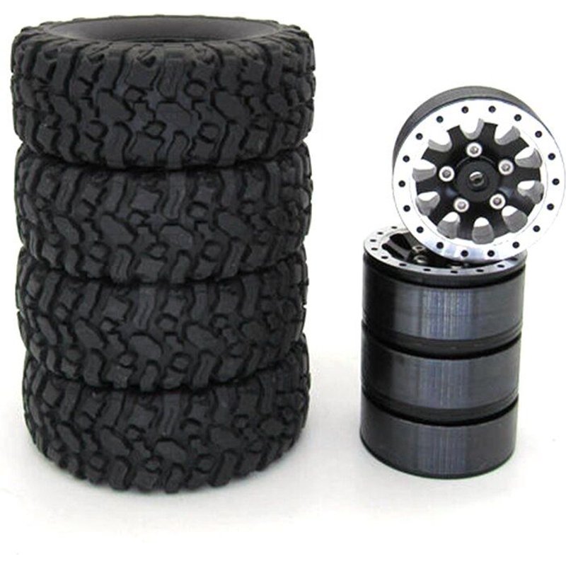 Moyeu De Jante De Roue En Métal Avec Pneu En Caoutchouc Pour Wpl C24 C34 C44 Mn D90 D91 Mn99s Rc, Pièces De Mise À Niveau De Voiture, Accessoires