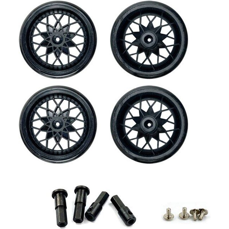 4 Pièces De Pneus En Caoutchouc Avec Moyeu Métallique De 5mm, Adaptateur Hexagonal, Pièces De Mise À Niveau De Voiture Rc, Pour Wpl D12