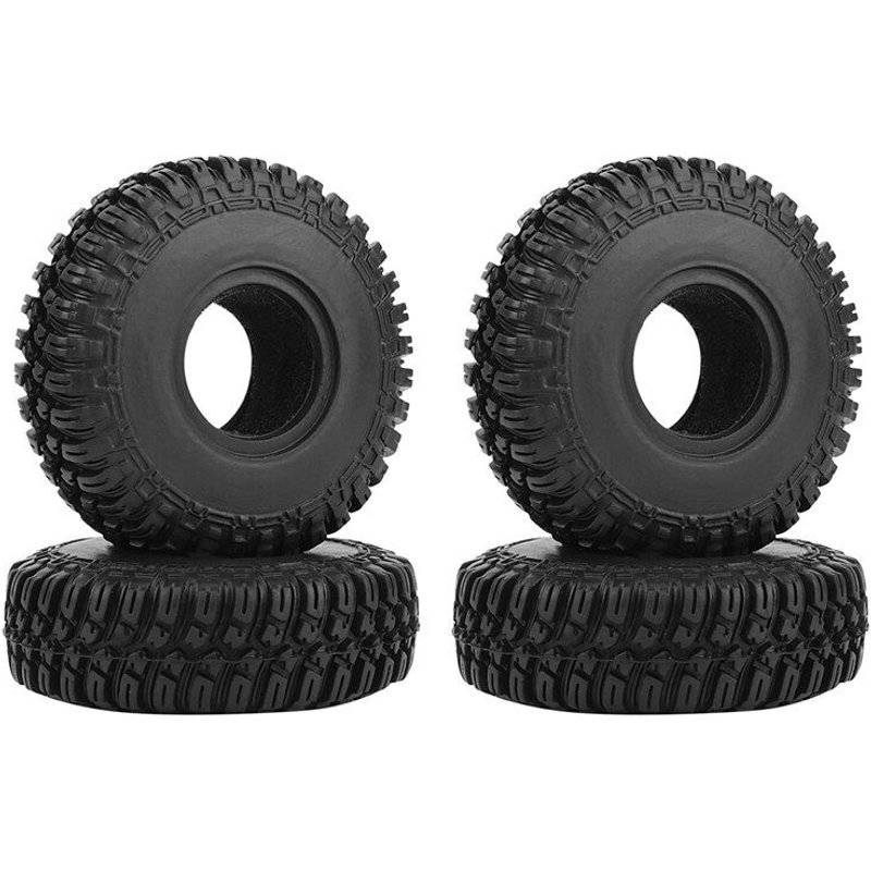 Pneus De Roue En Caoutchouc Souple 1.0 Pouces 52x18mm, 4 Pièces, Pour Voiture À Chenilles 1/24 Rc Axial Scx24 90081 Axi00001, Pièces De Mise À Niveau En Forme N