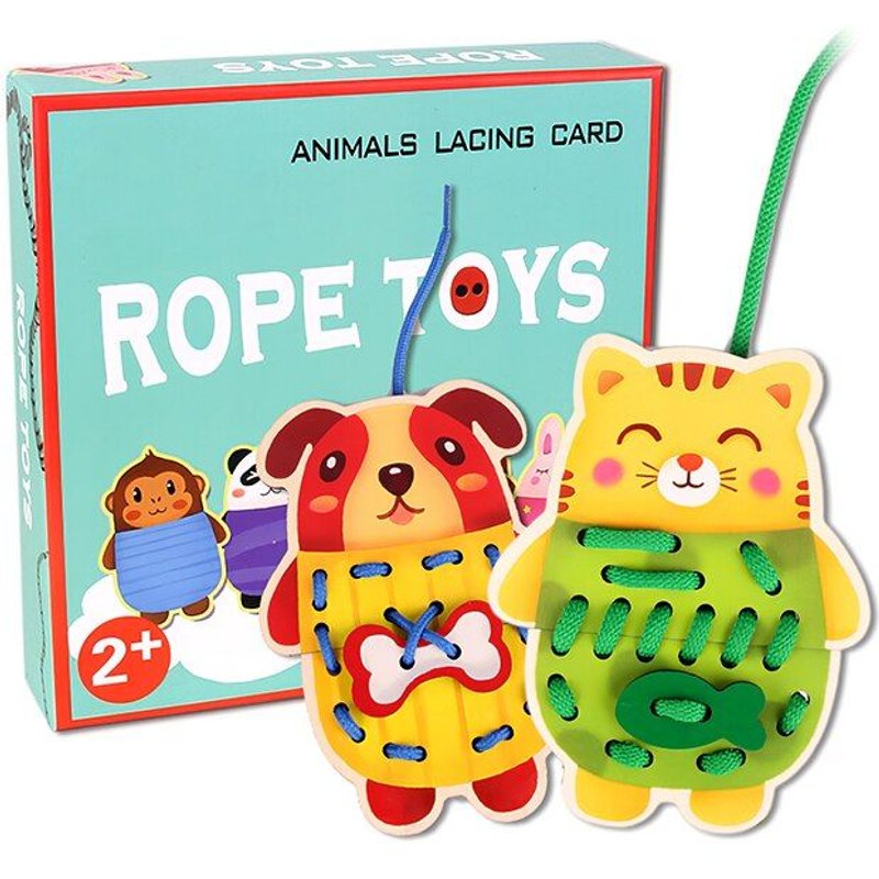 Planche De Laçage En Bois, Jouets Éducatifs Montessori Pour Enfants D'Âge Préscolaire, Jouets De Motricité Fine, Perles Torsadées Et Filées