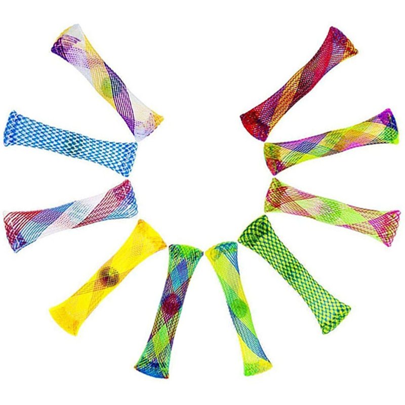 Boule De Marbre En Maille Tressée, 10 Pièces, Jouets Sensoriels, Anti-Stress, Pour La Main, Pour Autisme, Tdah, Thérapie De L'Anxiété, Plusieurs Couleurs