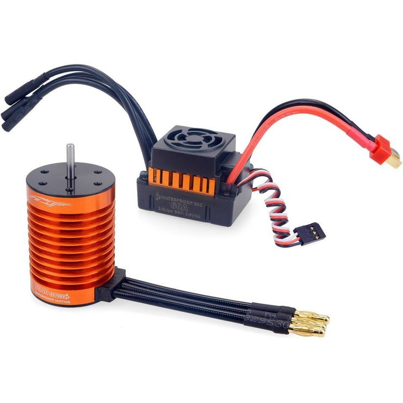 Moteur Sans Balais Étanche F540 4370kv, Mise À Niveau Avec Ensemble Combo Esc 45a Pour Voiture Et Camion Rc 1/10, Pièces De Jouets Rc