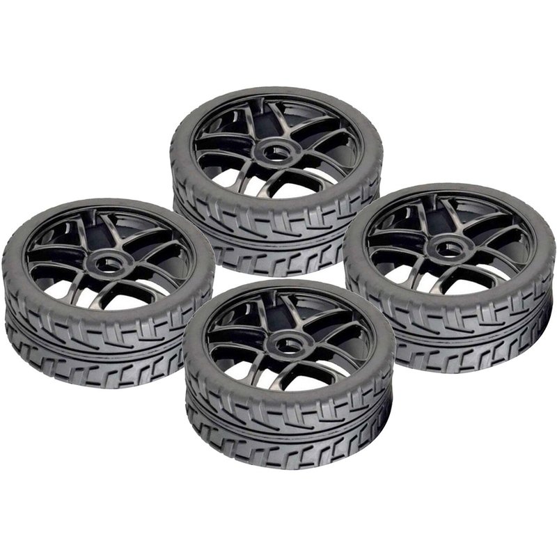 Pneus De Voiture Rc, 4 Pièces En Caoutchouc Très Résistant À L'Usure Pour Tracteur De Camion Hsp Hobao 1/8 Rc