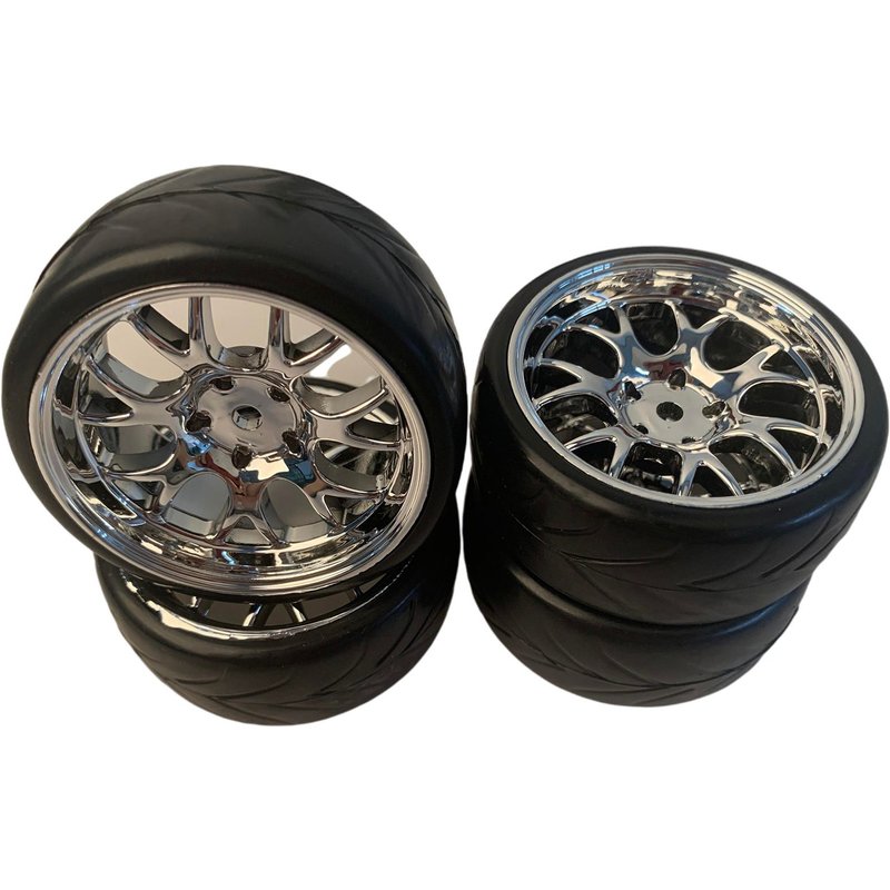 Lot De 4 Roues Et Pneus 1/10 Adaptés Au Modèle Tt02 Hsp Hpi, Véhicules Sur Route À Chenilles, Camions Buggy, Pièces D'Accessoires De Bricolage