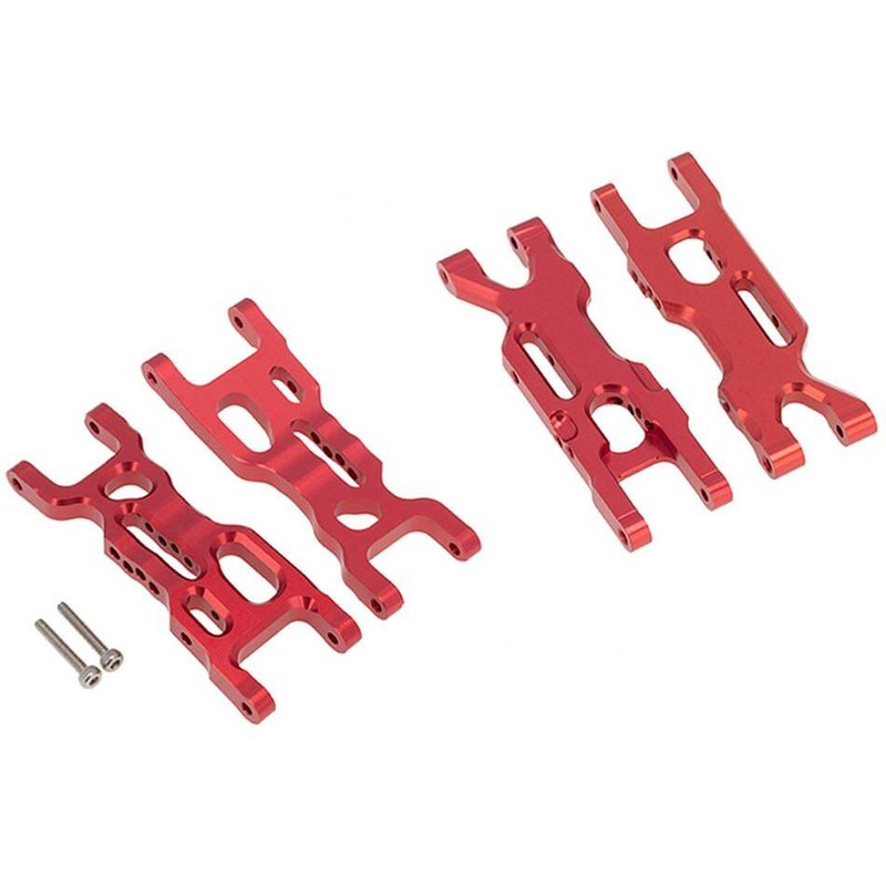 Bras Oscillant Inférieur De Voiture Rc Avec Vis Avant Et Arrière, Pièces De Mise À Niveau En Aluminium Pour Losi 1/18 Mini-T 2.0 2wd Camion De Stade Rouge