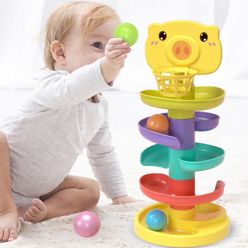 Jouet Tour Pivotante À Billes, Jouet Éducatif, Rampe À Billes, Activité Physique, Montessori, Pour Bébés Garçons Et Filles De 2, 3 Et 4 Ans