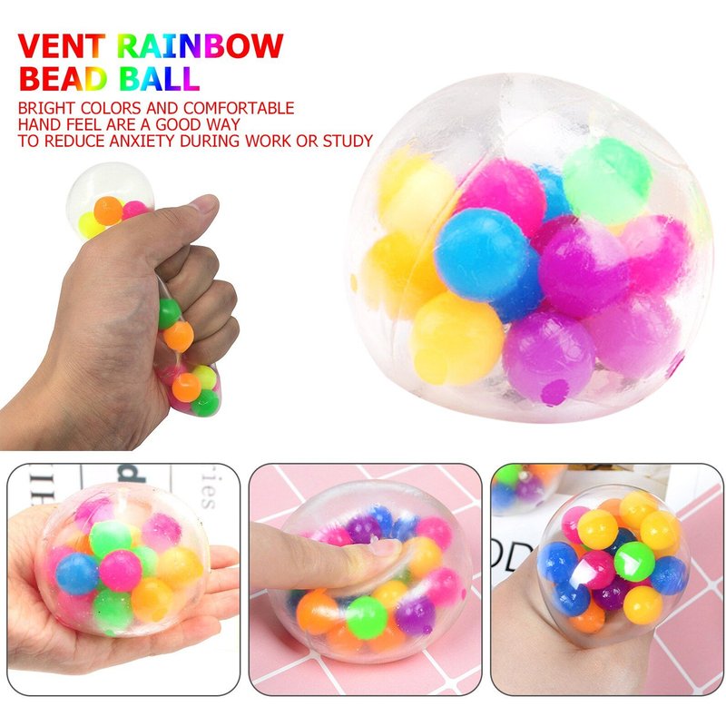 Balle Anti-Stress Spongieuse Arc-En-Ciel, Jouet Anti-Stress, Anti-Stress, Offre Spéciale