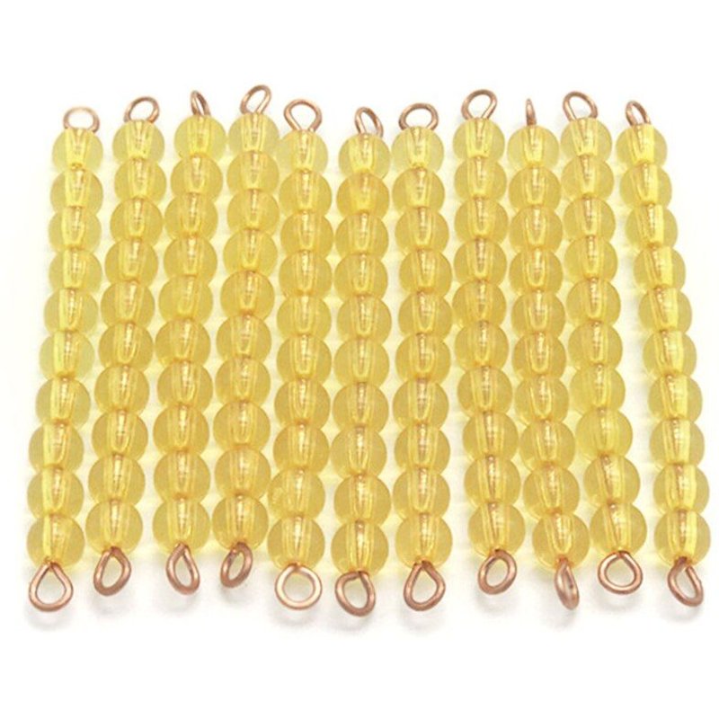 Jeu Décimal De Perles Dorées Montessori Pour Écoliers En Âge Préscolaire, Autocollants En Bois, Jouets D'Apprentissage Préscolaire