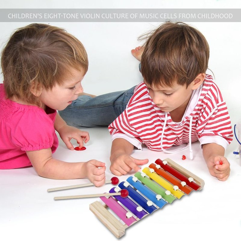 Ensemble De Jouets Montessori En Bois, Octave Xylophone, Apprentissage, Éducation, Feuille De Pin, Alpinia, Amélioration Des Cellules De Musique, Cadeau D'Anniversaire Pour Bébé