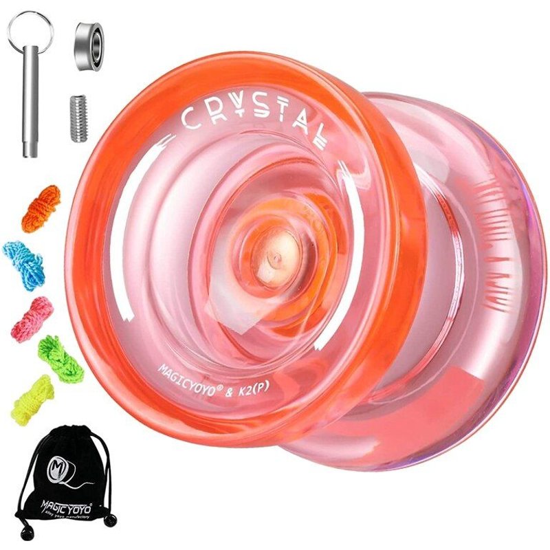 Yoyo K2 Plus Yoyo Cristal Réactif, Yo-Yo À Double Usage Avec Roulement De Remplacement Sans Réponse Pour Intermédiaire