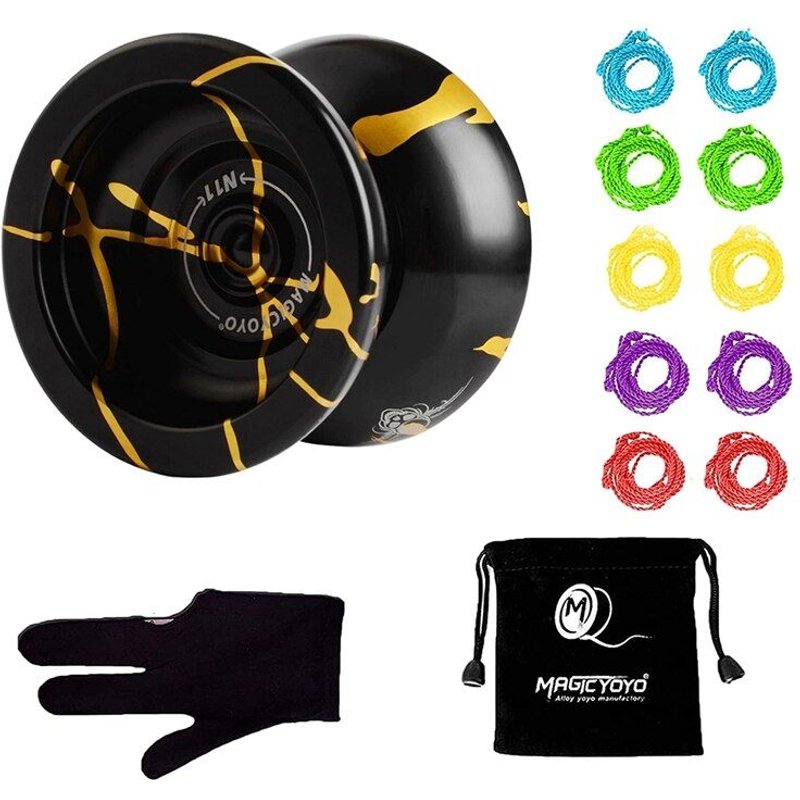 Boule Professionnelle Yoyo N11 En Alliage D'Aluminium, Insensible Avec Sac, Gant Et 10 Cordes