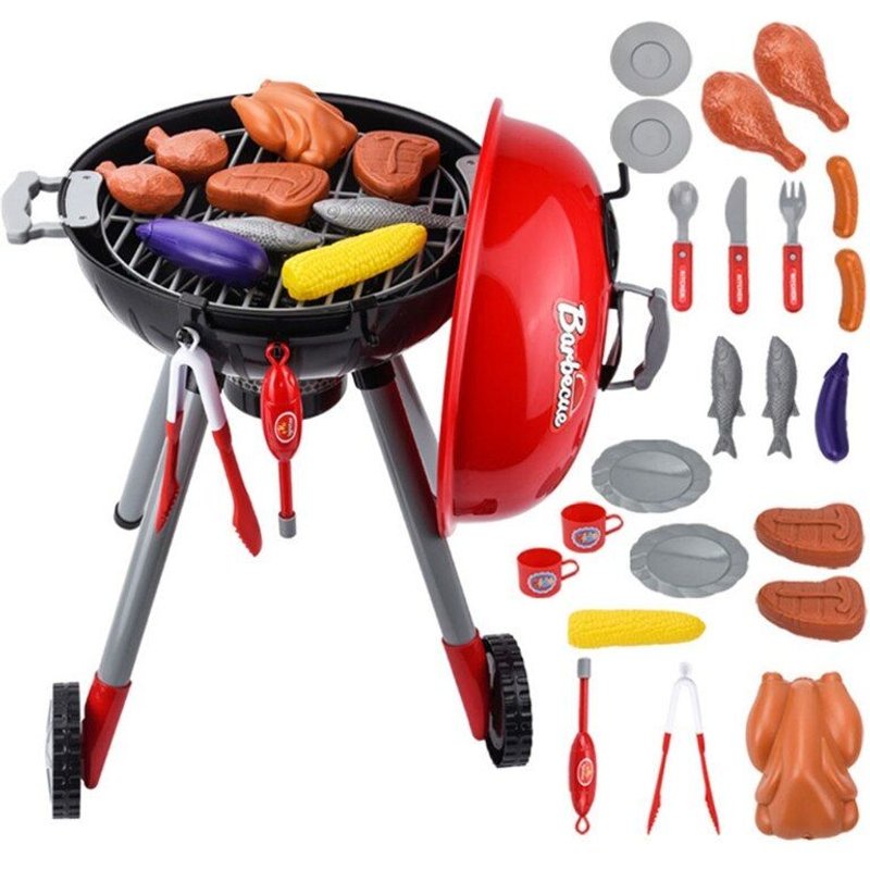 Barbecue Électrique Avec Son Et Lumière Réels Pour Filles, Ensemble De Cuisine, Maison De Jeu, Jouet Pour Tout-Petits, Ensemble De Jeu De Rôle Pour Filles