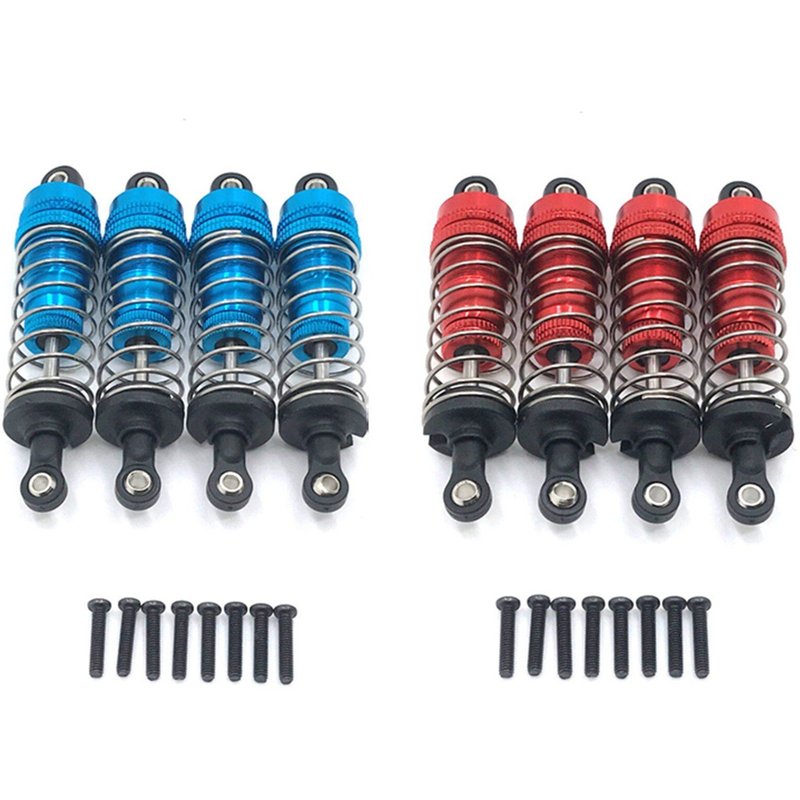Amortisseur De Choc En Métal Pour Wltoys 124019 124018 144001 Rc, Pièces De Rechange De Voiture, Accessoires De Mise À Niveau, Bleu Et Rouge, 8 Pièces