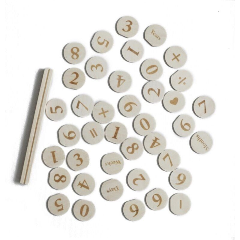 Cartes Photo En Bois, Jalon Mensuel, Disques D'Enregistrement, Apprentissage Précoce, Multiplication, Puces En Bois, Accessoires De Photographie Pour Bébés Et Enfants