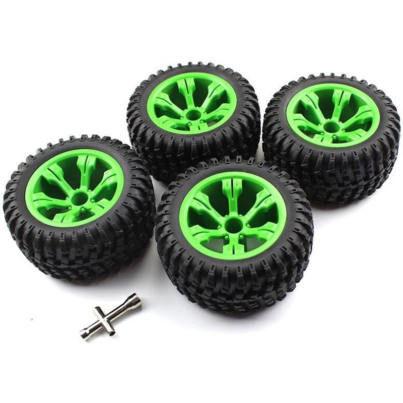 Roue De Moyeu En Caoutchouc, 4 Pièces, Pneu Élargi, Pièces De Mise À Niveau Pour Wltoys, Accessoire De Voiture Rc, 12428