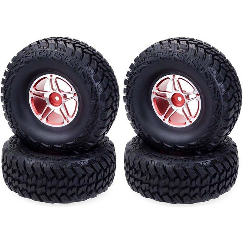 Jeu De Roues En Métal Et Pneus En Caoutchouc, 4 Pièces, Pour Voiture À Chenilles Axial Scx10 1/10 Axi03007 Traxxas Trx4, 90046, 1.9