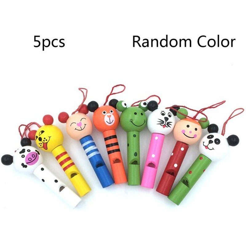 Petit Sifflet En Bois, 5 Pièces, Instrument Musical Pour L'Apprentissage Du Rythme Des Tout-Petits, Jouets Sonores Pour Autisme, Éducation Précoce Des Bébés