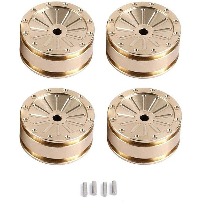 Pièces De Mise À Niveau De Voiture Axial Scx24 90081 1/24 Rc, 4 Pièces Moyeu De Roue En Laiton, Accessoires De Contrepoids