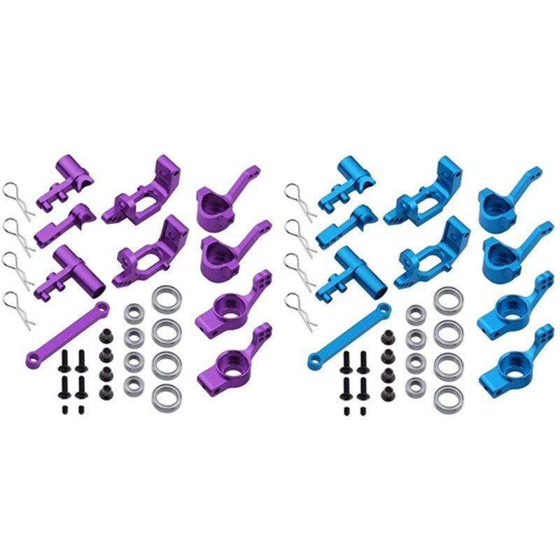2 Ensemble Fusée Porte-Moyeu Économiseur De Servo Pièces De Mise À Niveau Pour Rc Hsp 1/10 Redcat Volcan Epx, Bleu Et Violet