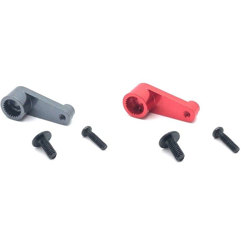 2 En Métal 144001-1263 25t Bras Servo Corne Pièces De Mise À Niveau Pour Wltoys 144001 1/14 Rc Mise À Niveau De Voiture Pièces De Rechange, Titane Et Rouge