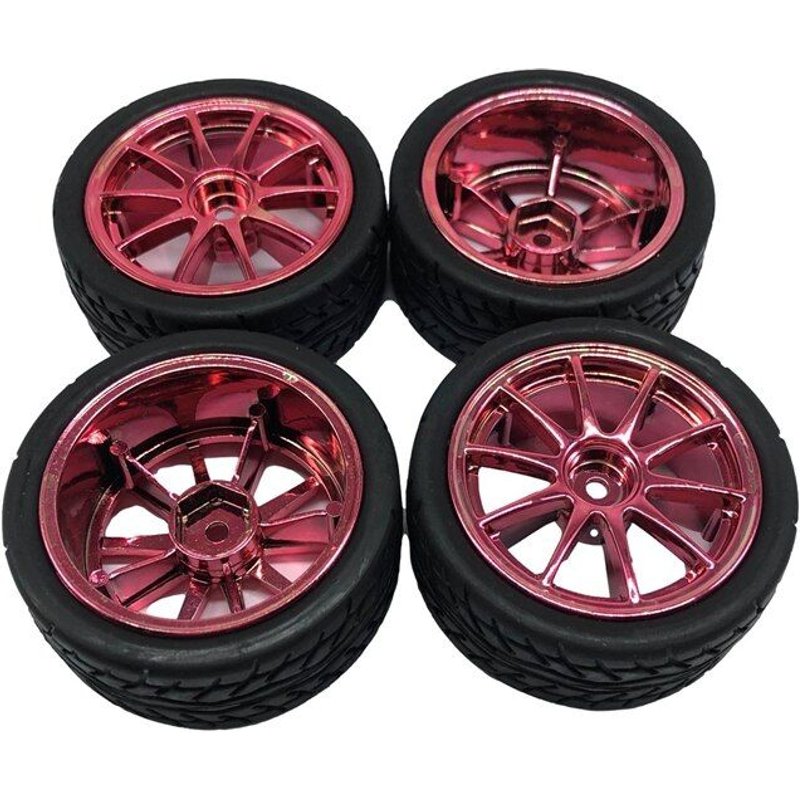 Jante De Roue En Métal De 65mm + Pneus En Caoutchouc Pour Robot Rc Intelligent, Châssis De Voiture, Jouet À Faire Soi-Même