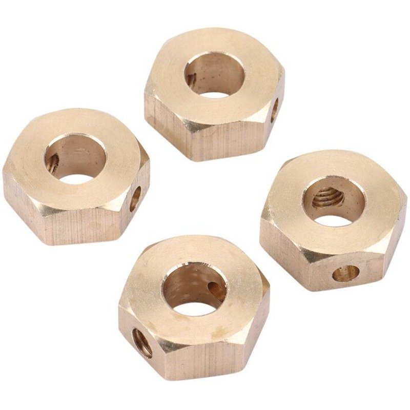 Adaptateur D'Entraînement De Moyeu Hexagonal De Roue En Laiton De 17mm, Coupleur De Combinaison Pour Voiture À Chenilles Axiale De 1/6 Rc Scx6 Jeep, Pièces De Mise À Niveau 4 Pièces