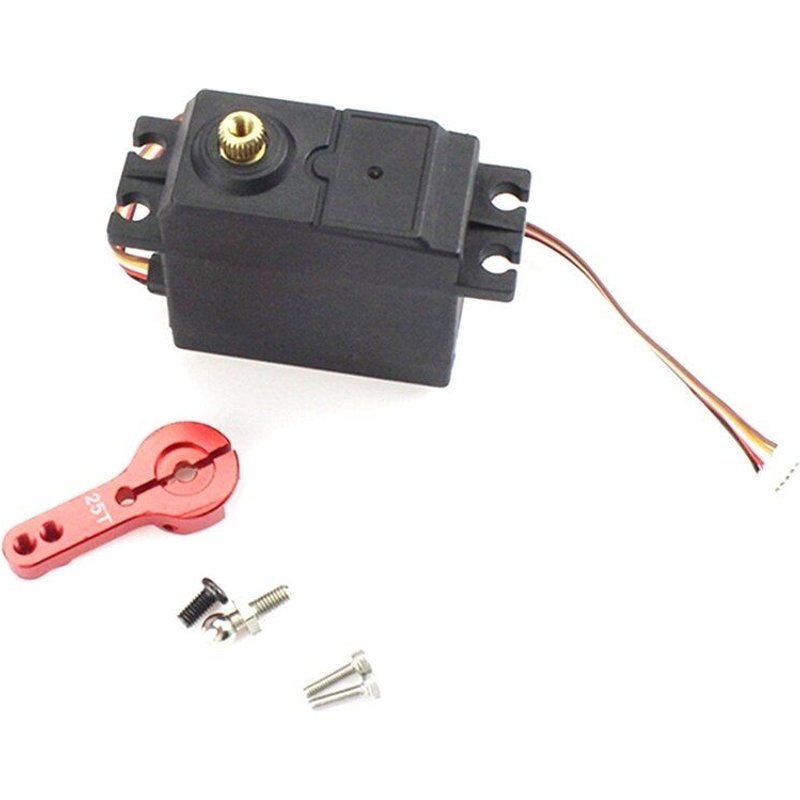 Servomoteur D'Engrenage En Métal À Cinq Fils Avec Bras Servo En Métal, Pièces Et Accessoires De Mise À Niveau De Voiture Wltoys 104001 1/10 Rc