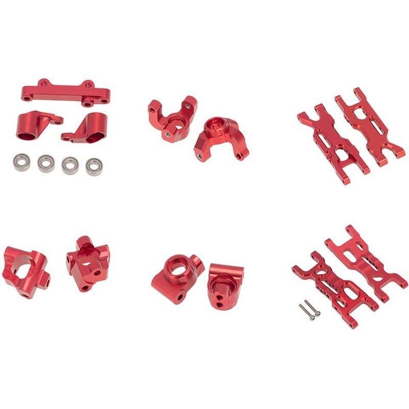 Kit Complet De Pièces De Rechange En Métal Pour Voiture Rc, Ensemble De 6 Pièces De Mise À Niveau Pour Camion Losi 1/18 Mini-T 2.0 2wd Block C, Accessoires Rouges