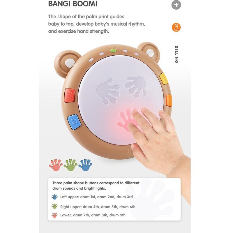 Tambour De Musique Pour Bébé, Jouets Pour Garçons Et Filles, Rythme Sonore