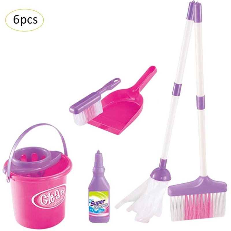 Simulation De Maison Pour Enfants, Mini Outils De Nettoyage, Balai, Serpillière, Ensemble De Jouets, Simulation De Seau De Nettoyage, Jouet Éducatif Pour Bébé, Garçon Et Fille