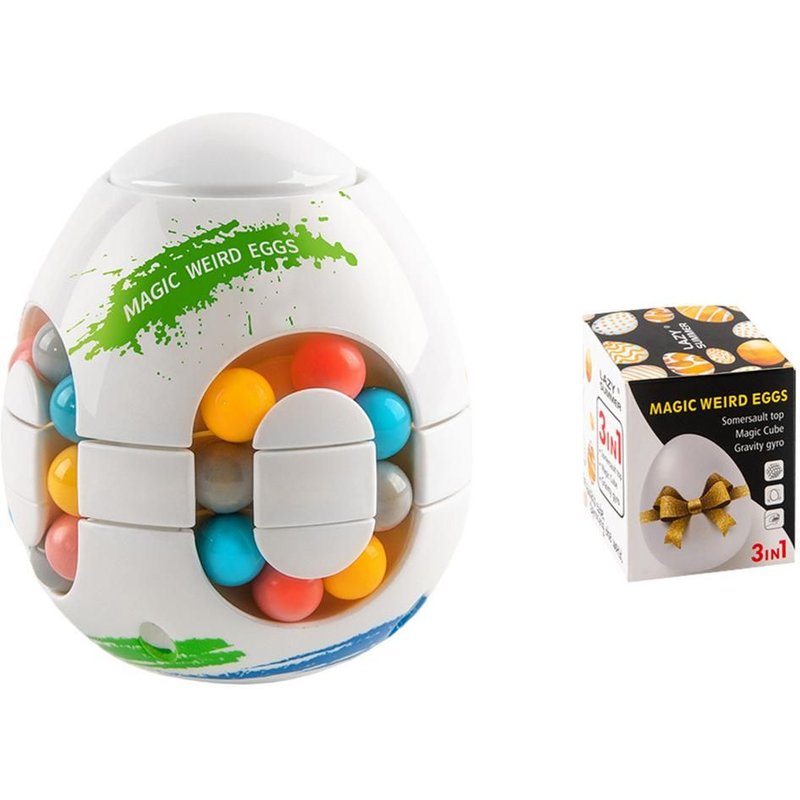 Cube De Haricots Magiques Rotatif-3 En 1, Jouets Boule De Décompression Rotative, Petites Perles, Développement Du Cerveau Éducatif