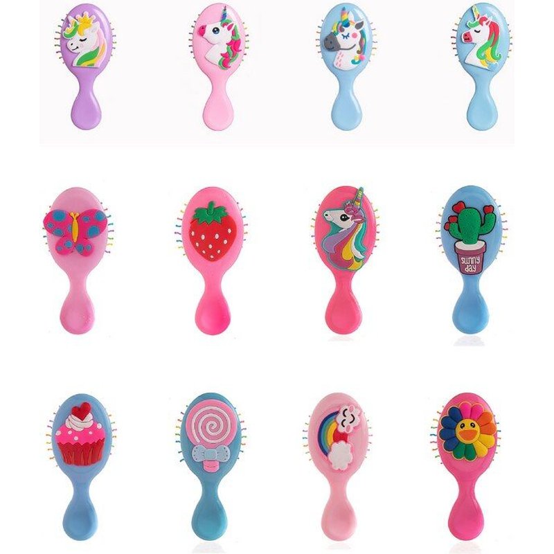 Peigne À Coussin D'Air Pour Enfants, Dessin Animé, Mignon, Licorne, Arc-En-Ciel, Papillon, Cadeaux De Noël Pour Filles, Peigne Pour Enfants, Masseur De Tête, 1 Pièce