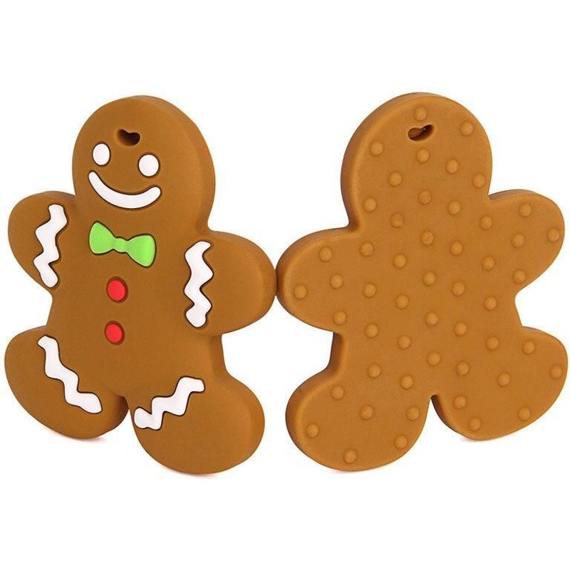 Anneau De Dentition En Silicone Sans Bpa Pour Homme Et Bébé, 1 Pièce, Pain D'Épices, Accessoires Artisanaux, Cadeau De Vacances, Jouets De Dentition