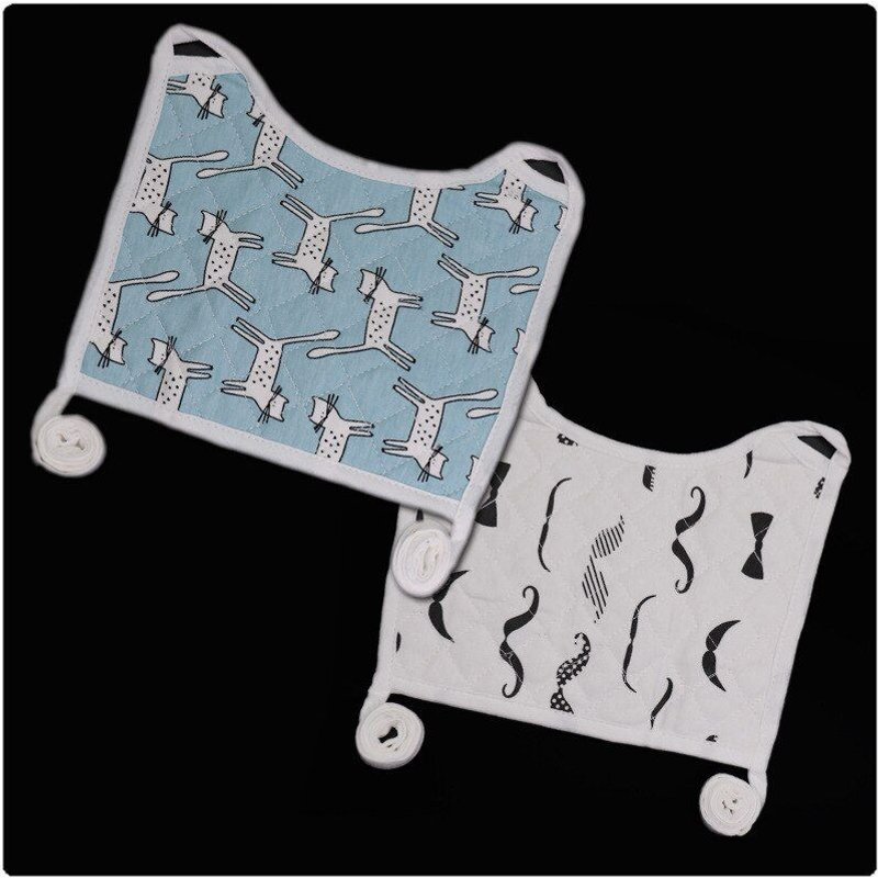 Bavoirs Mignons À Motif De Dessin Animé Pour Bébé, Utilisation Double Face, Serviette De Salive De Laçage, Vêtements De Rots En Coton Pour Nourrissons, Smock D'Alimentation