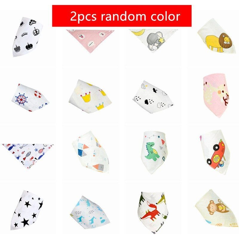 Liquidation!!! Bavoirs En Coton Doux Pour Bébé, 2 Pièces, Bavettes De Bavette Et De Dentition De Couleur Aléatoire, Tissu Absorbant