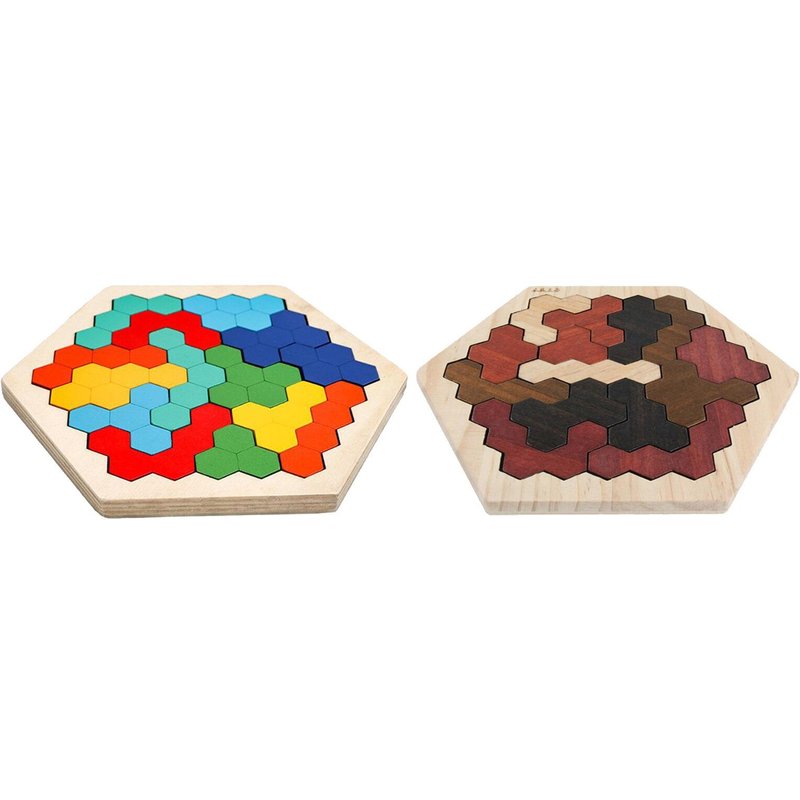Puzzle Hexagonal En Bois, Tangram, Jeu De Société, Casse Tête Fait À La Main, Jeu Montessori, Jouets Éducatifs Pour Les Enfants De 3 À 6 Ans