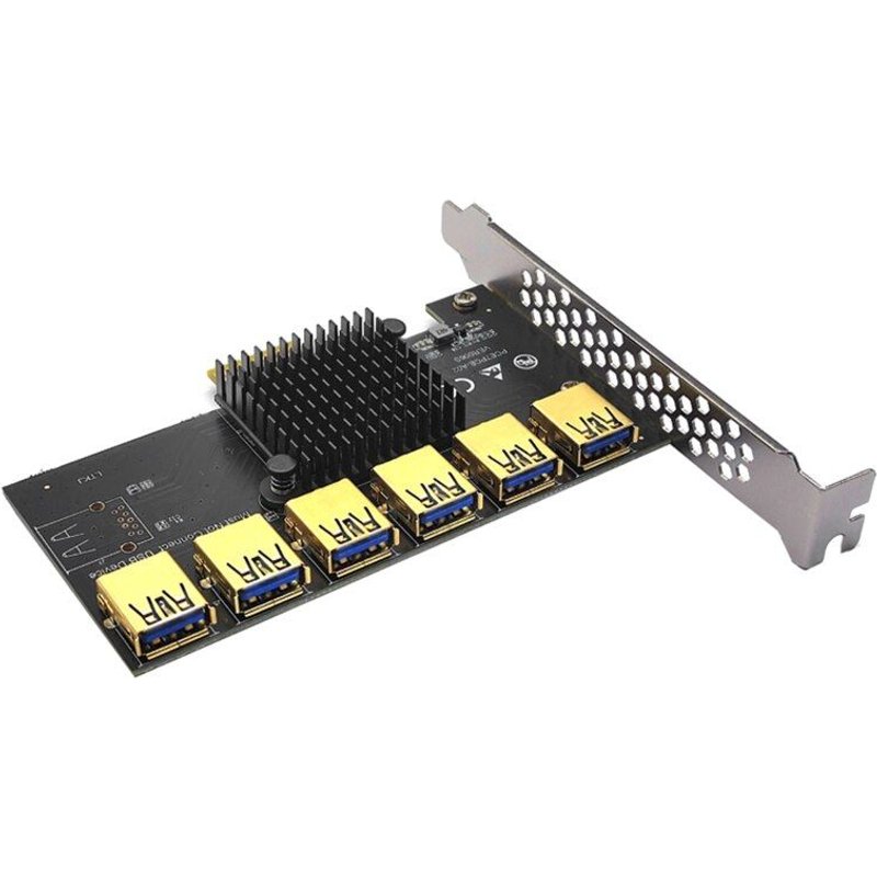 Adaptateur PCIe Express 1X à X16, extension PCI-E 1 à 6, usb 3.0, multiplicateur pour carte graphique BTC Miner X3UF