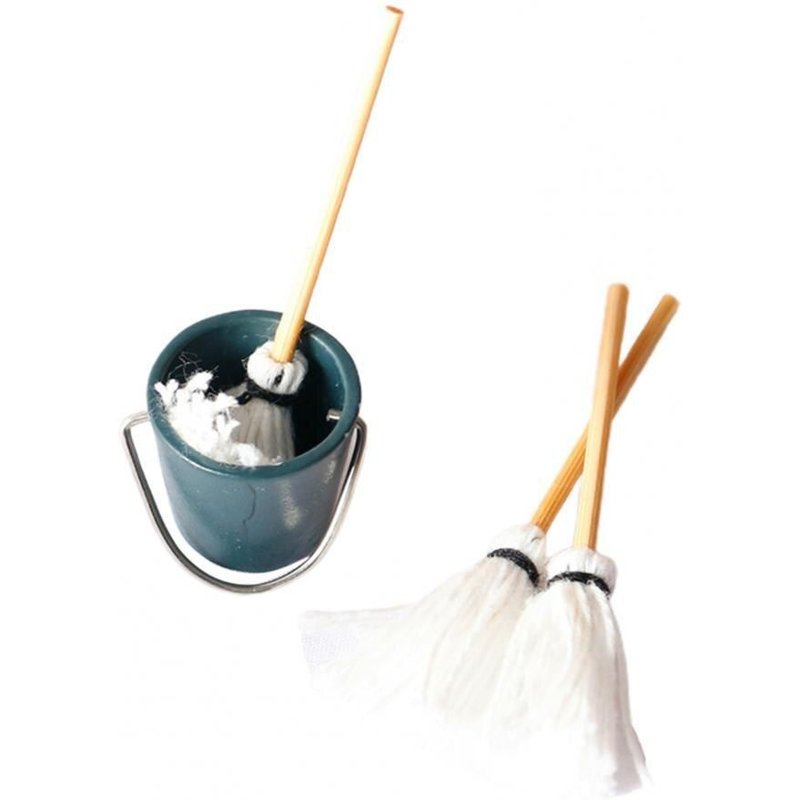 Simulation De Vie Miniature, Seau, Serpillière, Combinaison, Accessoire De Décoration Pour Maison De Poupée