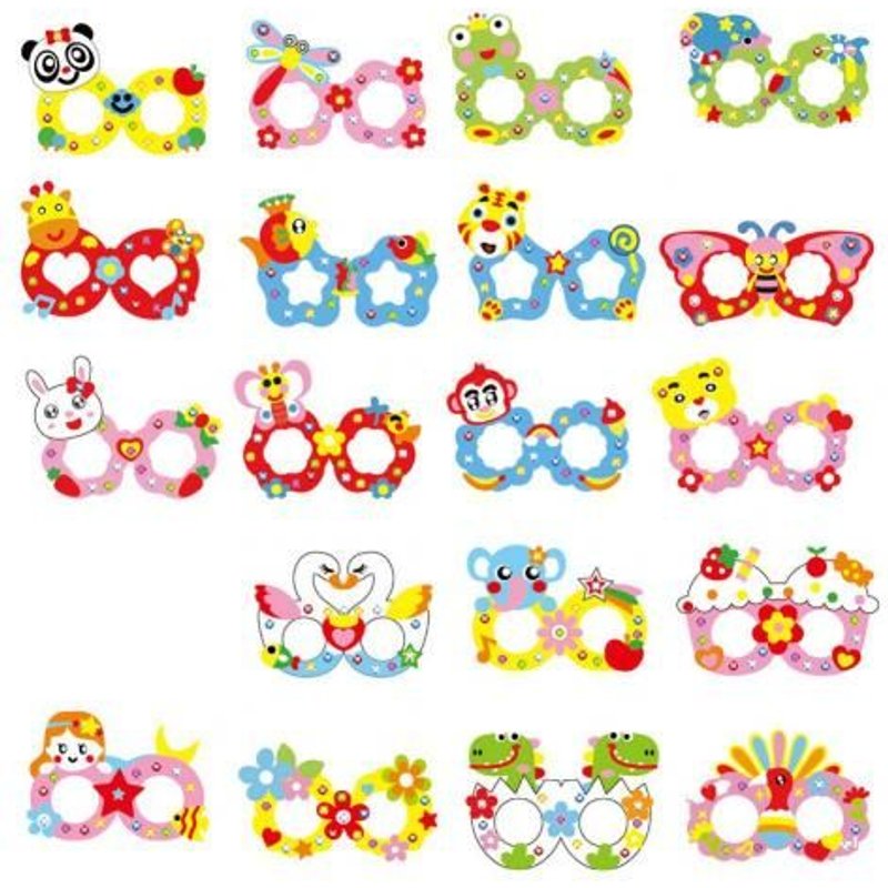 Lunettes En Strass Pour Enfants, 10 Pièces, Jouet Éducatif, Artisanal, Fait À La Main, Dessin Animé