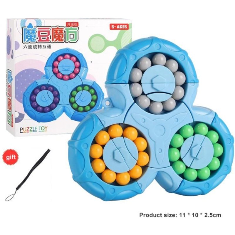 Cube Magique Décompression 2 En 1 Pour Enfant, Jouet Éducatif, Anti-Stress, Avec Perles Rotatives
