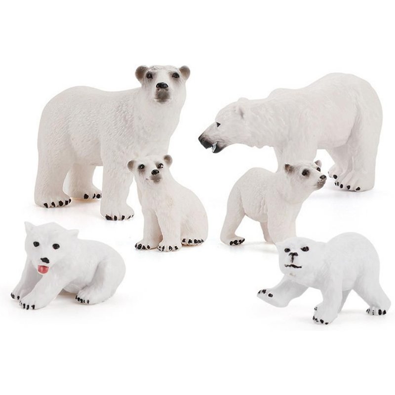 Simulation D'Animaux Sauvages Arctique, Ensemble De Figurines D'Animaux, Loup, Ours, Renard, Lapin, Collection Pour Enfants, Jouets Éducatifs