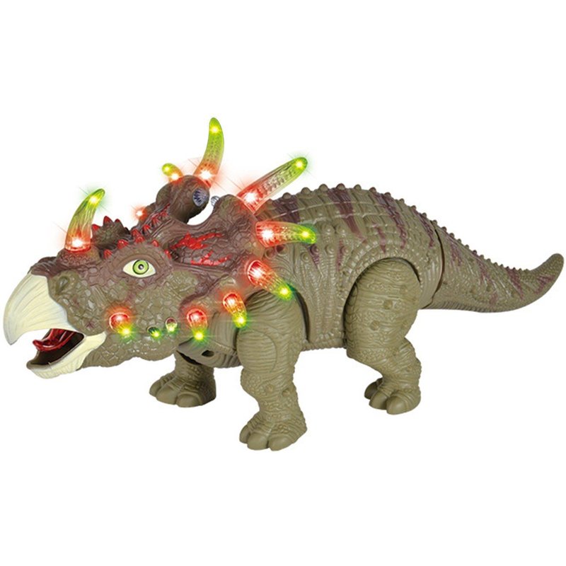 Figurine De Dinosaure Marche Électrique, Jouet Triceratops, Avec Lumières Et Sons, Jouet Électronique Pour Animaux De Compagnie, Cadeau Pour Enfants