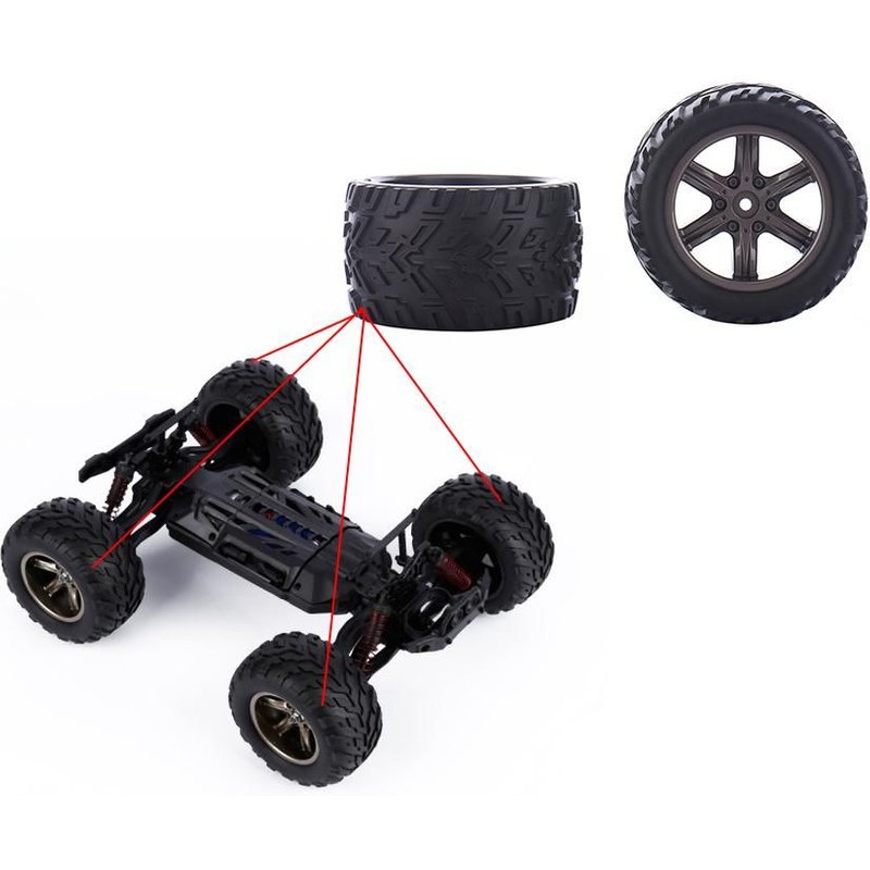 1 Paire De Pneus De Voiture 15-Zj01 Avec Éponge, Pièces De Voiture Pour Camion S911/9115 Rc, Roues, Accessoire, Pièces De Rechange